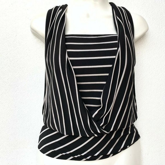 KLD Signature Women Blouse Size Small Striped blac‎ - Picture 1 of 5